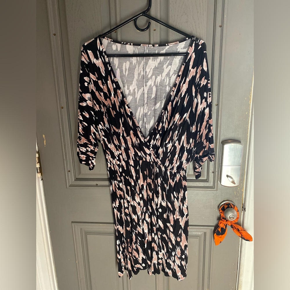 Casual Pink and Blue/Black Dress